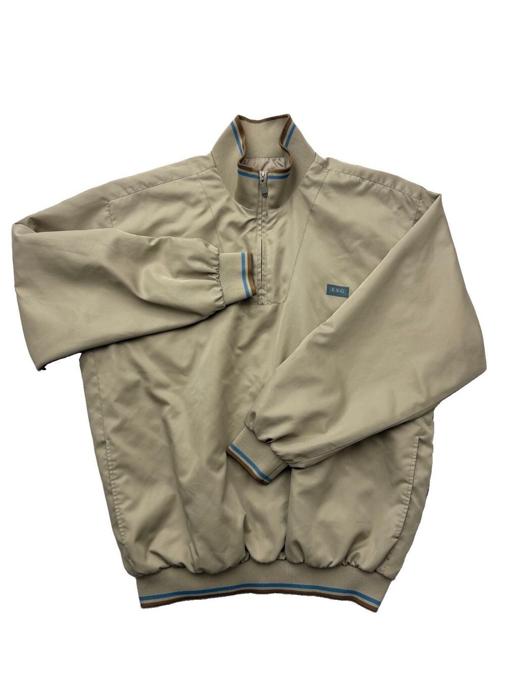 Vintage Ellesse Golf 1/4 Zip Puffer Jacket Men’s Size 105 (Large) Beige Quilted